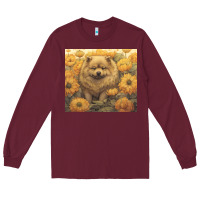 Burgundy chow chow Long Sleeve Tee - Unal Design