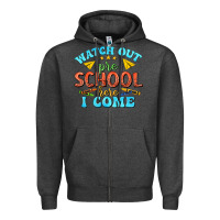 Charcoal Heather watch out pre school here i come Zipper Hoodie - texasbilliewilder