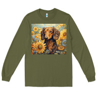Army Green dachshund Long Sleeve Tee - Unal Design