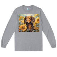 Heather Grey dachshund Long Sleeve Tee - Unal Design