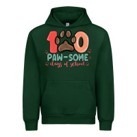 Forest Green 100 pawsome days of school Urban Hoodie - MaliasSmallBusiness