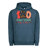 Pigment Midnight Navy 100 pawsome days of school Urban Hoodie - MaliasSmallBusiness