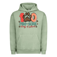 Pigment Oil Green 100 pawsome days of school Urban Hoodie - MaliasSmallBusiness