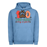 Pigment Pebble Blue 100 pawsome days of school Urban Hoodie - MaliasSmallBusiness