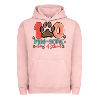 Pigment Salmon 100 pawsome days of school Urban Hoodie - MaliasSmallBusiness