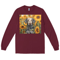 Burgundy dalmatian Long Sleeve Tee - Unal Design