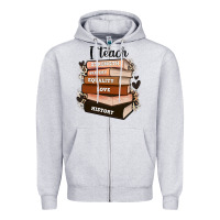 Heather Grey i teach strength bravery equality love history Zipper Hoodie - Zillion Design Studio