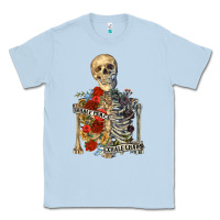 Dusty Blue inhale peace exhale chaos Classic Tee - RanaPortraitStore