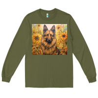 Army Green german shepherd Long Sleeve Tee - Unal Design