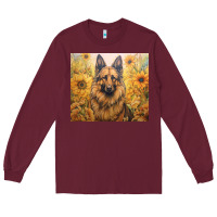 Burgundy german shepherd Long Sleeve Tee - Unal Design