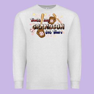 That's My Grandson Out There Baseball Premium Sweatshirt Designed By Jahusdesignshop