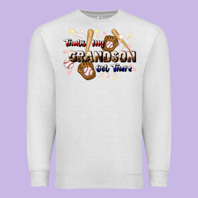 That's My Grandson Out There Baseball Premium Sweatshirt Designed By Jahusdesignshop