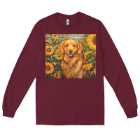 Burgundy golden retriever Long Sleeve Tee - Unal Design