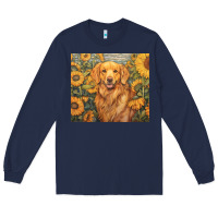 Navy golden retriever Long Sleeve Tee - Unal Design