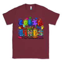 Burgundy color outside the lines autism awareness Classic Tee - Zillion Design Studio