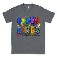 Charcoal Heather color outside the lines autism awareness Classic Tee - Zillion Design Studio