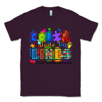 Plum color outside the lines autism awareness Classic Tee - Zillion Design Studio
