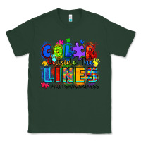 Sports Green color outside the lines autism awareness Classic Tee - Zillion Design Studio