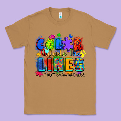Classic Tee color outside the lines autism awareness