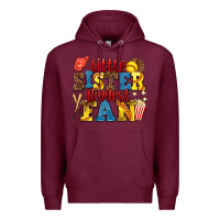 Burgundy little sister biggest fan softball Premium Hoodie - AdoDesignShop