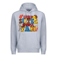 Heather Grey little sister biggest fan softball Premium Hoodie - AdoDesignShop