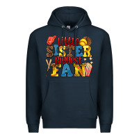 Navy little sister biggest fan softball Premium Hoodie - AdoDesignShop