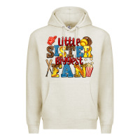 Oatmeal Heather little sister biggest fan softball Premium Hoodie - AdoDesignShop