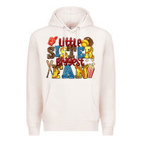 Pale Pink little sister biggest fan softball Premium Hoodie - AdoDesignShop
