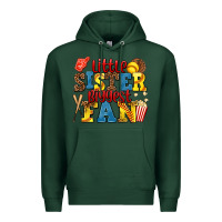 Sports Green little sister biggest fan softball Premium Hoodie - AdoDesignShop