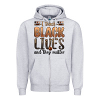 Heather Grey i teach black lives and they matter Zipper Hoodie - Zillion Design Studio