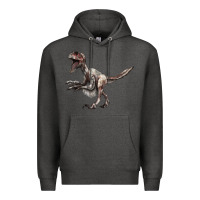Charcoal Heather Deinonychus Premium Hoodie - LillyAllenDesigns