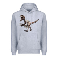 Heather Grey Deinonychus Premium Hoodie - LillyAllenDesigns