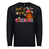 Black just a girl who loves chickens Premium Sweatshirt - JahusDesignShop