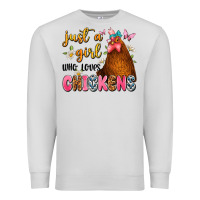 Dove Grey just a girl who loves chickens Premium Sweatshirt - JahusDesignShop