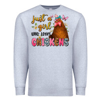 Heather Grey just a girl who loves chickens Premium Sweatshirt - JahusDesignShop