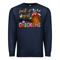 Navy just a girl who loves chickens Premium Sweatshirt - JahusDesignShop