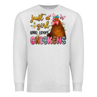 Oatmeal Heather just a girl who loves chickens Premium Sweatshirt - JahusDesignShop