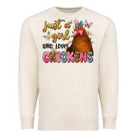 Sandshell just a girl who loves chickens Premium Sweatshirt - JahusDesignShop