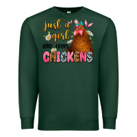Sports Green just a girl who loves chickens Premium Sweatshirt - JahusDesignShop