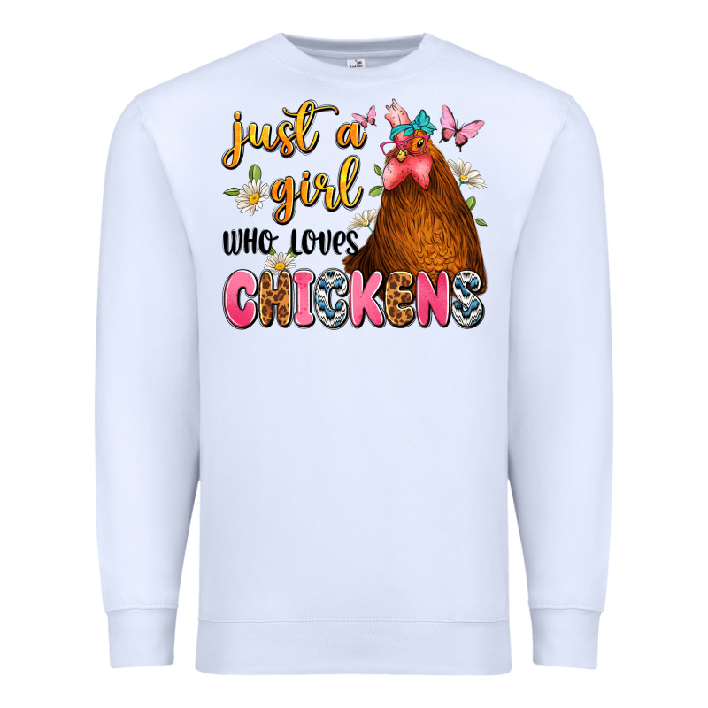Just A Girl Who Loves Chickens Premium Sweatshirt by JahusDesignShop | Teevron