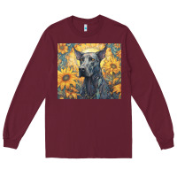 Burgundy great dane Long Sleeve Tee - Unal Design