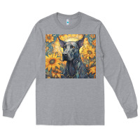 Heather Grey great dane Long Sleeve Tee - Unal Design