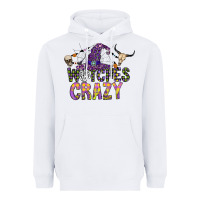 White Witches Be Crazy Heavyweight Hoodie - CowhideDigitalArt
