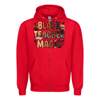 Red black teacher magic Zipper Hoodie - Zillion Design Studio