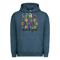 Pigment Midnight Navy beads parades crawfish king cake mardi gras Urban Hoodie - MaliasSmallBusiness