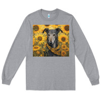 Heather Grey greyhound Long Sleeve Tee - Unal Design