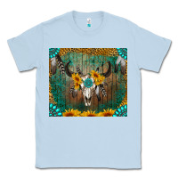 Dusty Blue boho bullskull Classic Tee - RanaPortraitStore