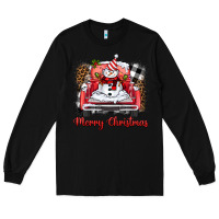 Black merry christmas truck snowman Long Sleeve Tee - BarkalooDesign