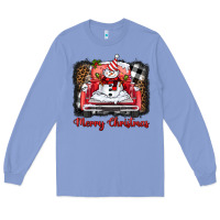 Colony Blue merry christmas truck snowman Long Sleeve Tee - BarkalooDesign