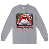 Heather Grey merry christmas truck snowman Long Sleeve Tee - BarkalooDesign
